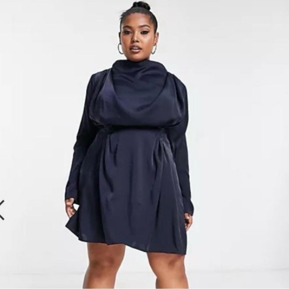 ASOS Dark Blue Long Sleeve Dress